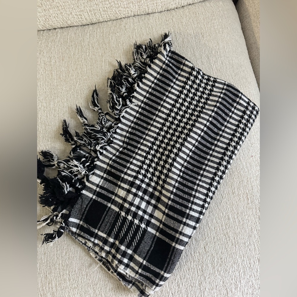 Black and White Plaid Scarf- Egypt